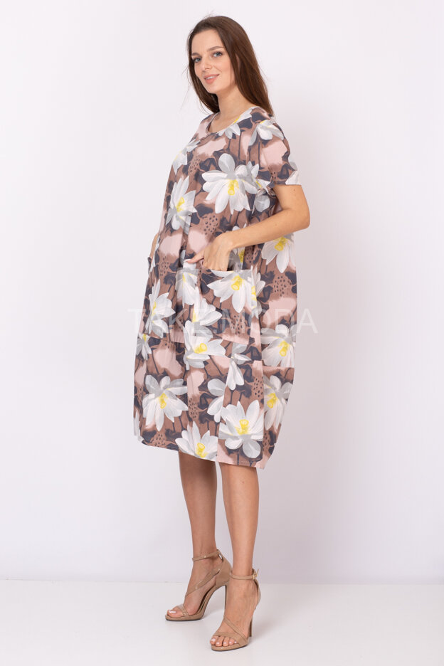 Платье Oversize с цветочным принтом