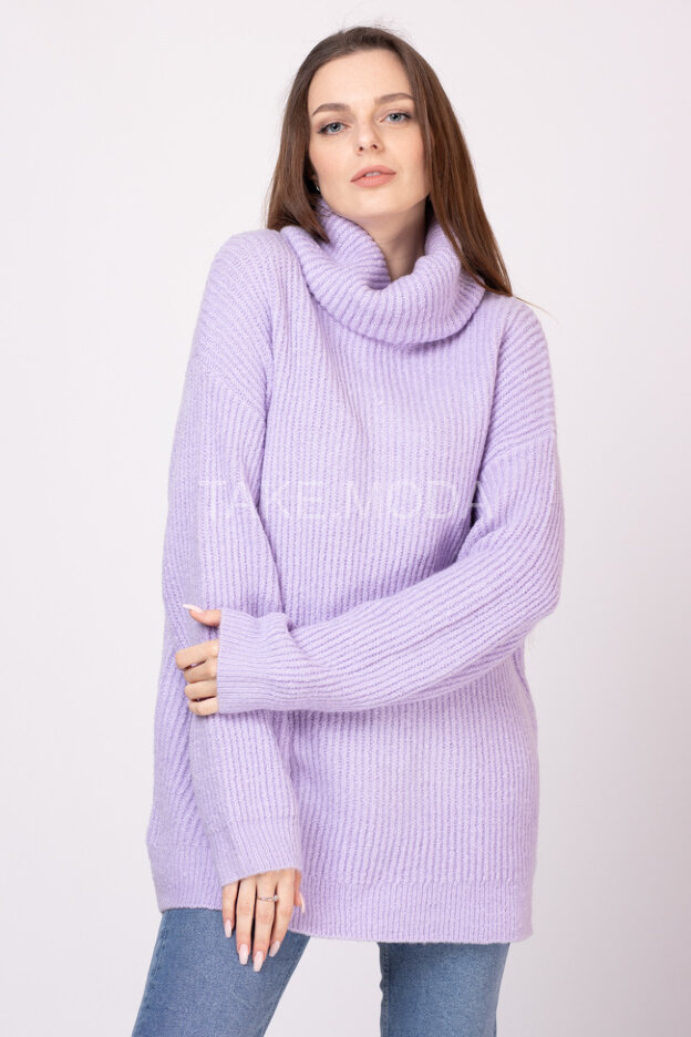 Удлиненный вязанный свитер