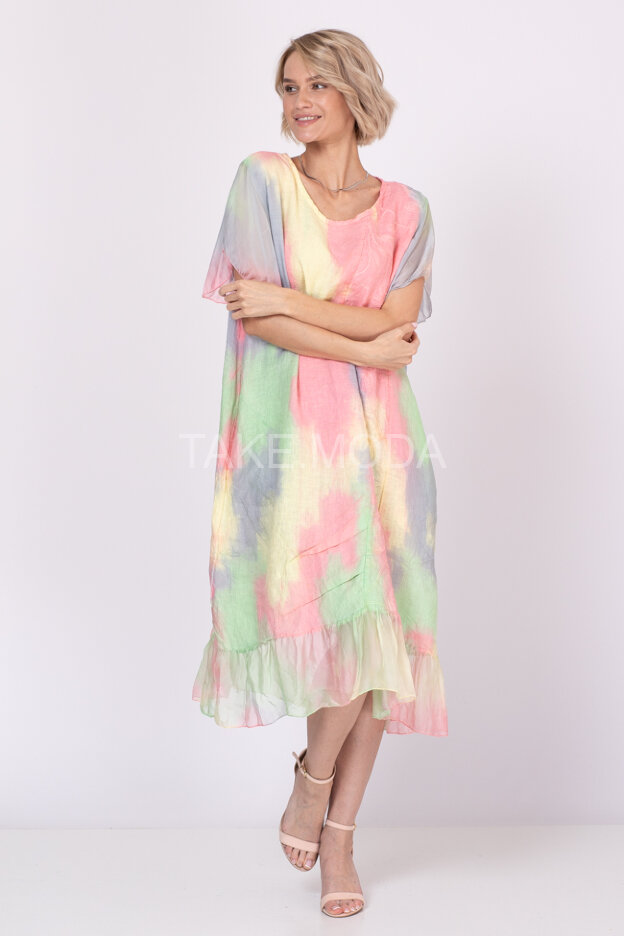 Комбинированное платье с градиентом цвета