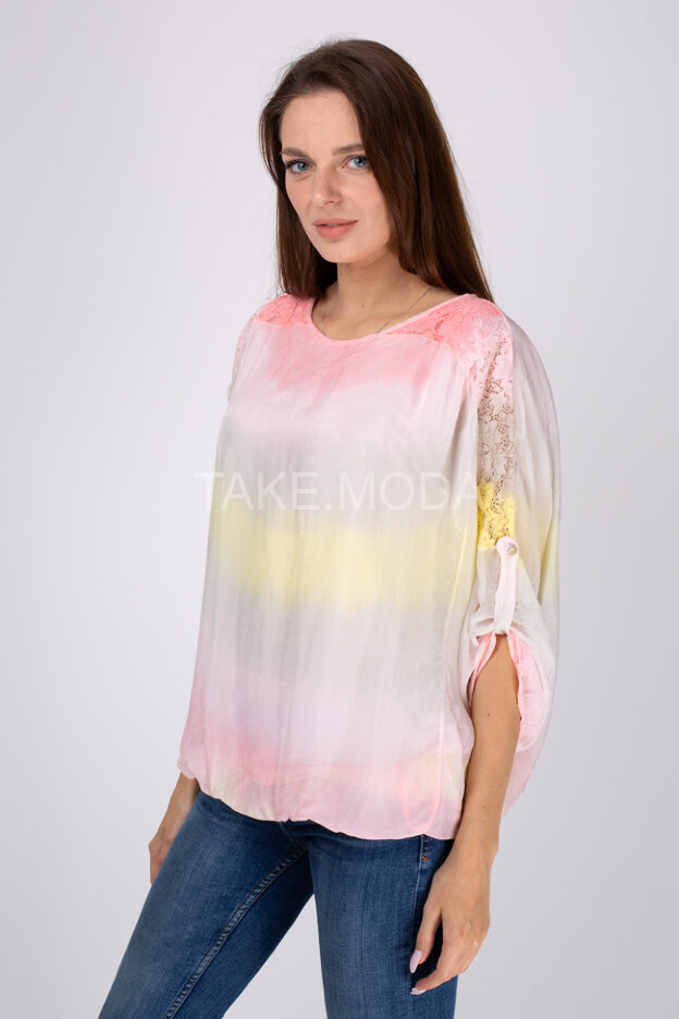 Шелковая блуза с градиентом