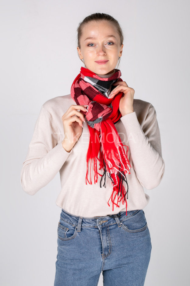 Вискозный шарф с добавлением шерсти
